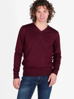 Johnny Looper Pullover da uomo in maglia con scollo a V