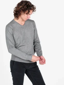 Johnny Looper Pullover da uomo in maglia con scollo a V