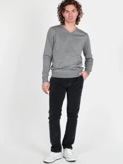 Johnny Looper Pullover da uomo in maglia con scollo a V