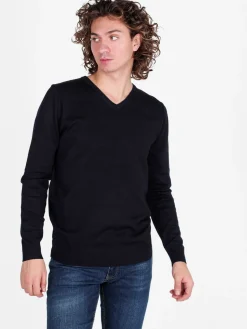 Johnny Looper Pullover da uomo in maglia con scollo a V