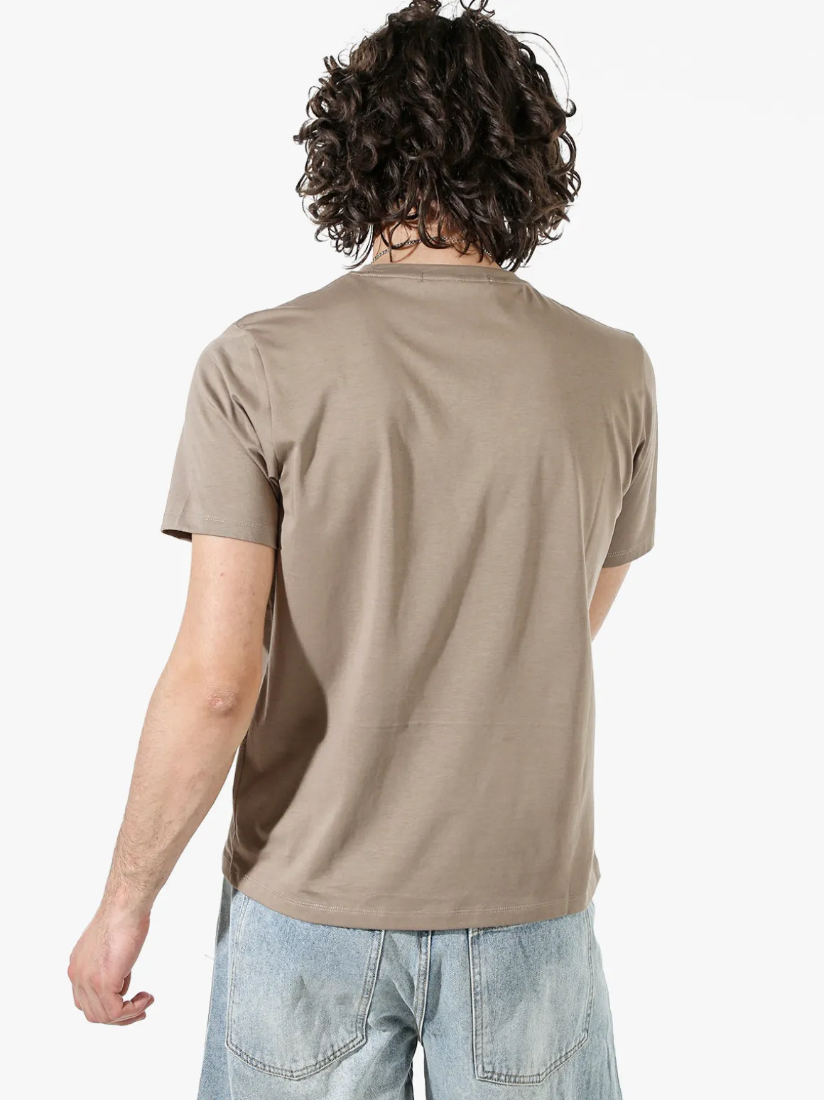 Johnny Looper T-shirt girocollo da uomo in cotone - taupe