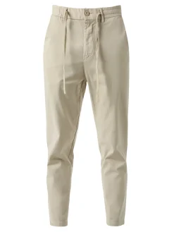 J.Sette Pantaloni casual da uomo in cotone con coulisse - beige