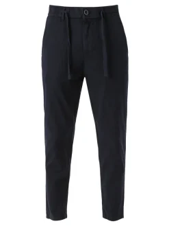 J.Sette Pantaloni casual da uomo in cotone con coulisse - blu scuro