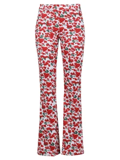 Just West Pantaloni donna a zampa con stampa floreale