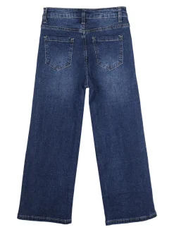 J Y Jeans da bambina a gamba larga con strass e borchie - jeans