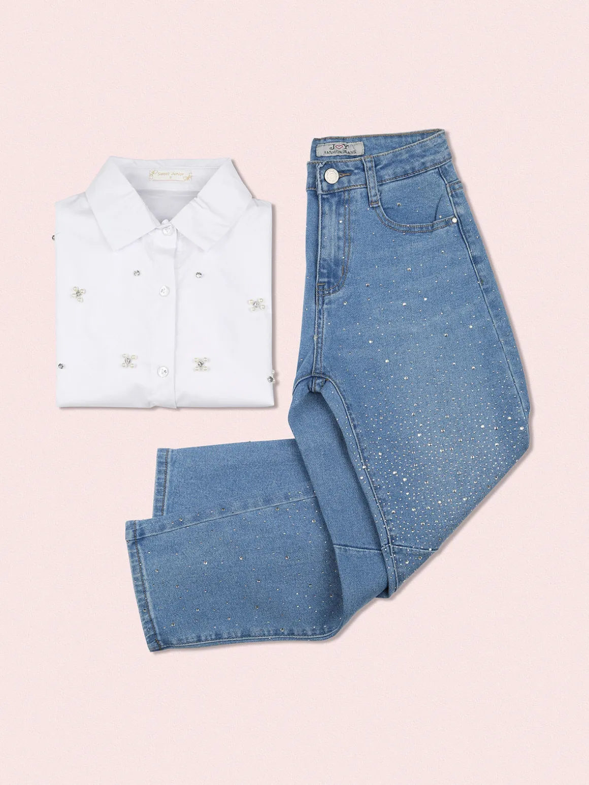 J Y Jeans da bambina a palloncino con strass - jeans