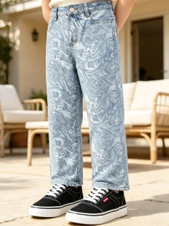 J Y Jeans da ragazza a gamba dritta con stampe - jeans