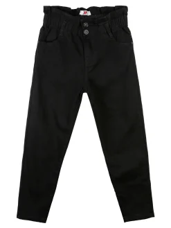 J Y Jeans nero da bambina a vita alta