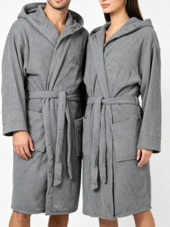 Kappa Accappatoio unisex in spugna con cappuccio - grigio