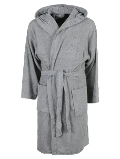 Kappa Accappatoio unisex in spugna con cappuccio - grigio