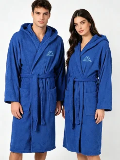 Kappa Accappatoio unisex in spugna con cappuccio - blu