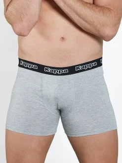 Kappa Boxer da uomo in cotone con scritta - grigio