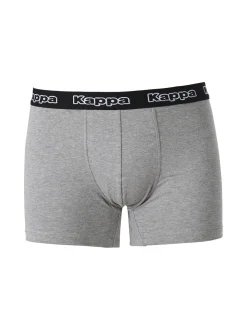 Kappa Boxer da uomo in cotone con scritta - grigio