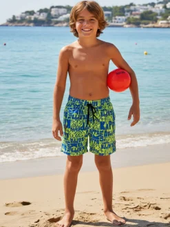 Kappa Boxer mare da ragazzo con stampa logo - limone