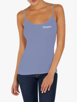 Kappa Canotta donna in cotone bielastico a spalla stretta - azzurro