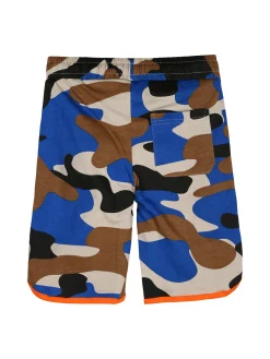 Kappa Completo corto da bambino in cotone con t-shirt e bermuda mimetici - arancione