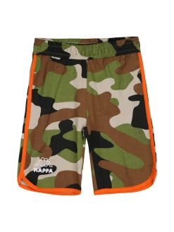 Kappa Completo corto da bambino in cotone con t-shirt e bermuda mimetici - nero