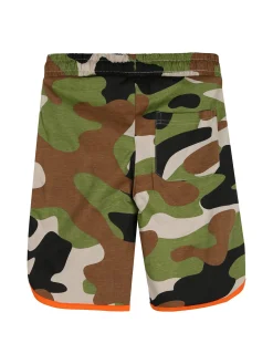 Kappa Completo corto da bambino in cotone con t-shirt e bermuda mimetici - nero