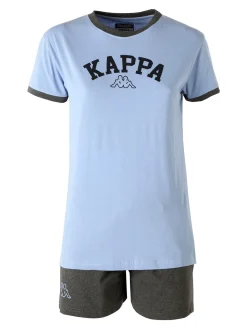 Kappa Completo corto da donna in cotone con logo - cielo