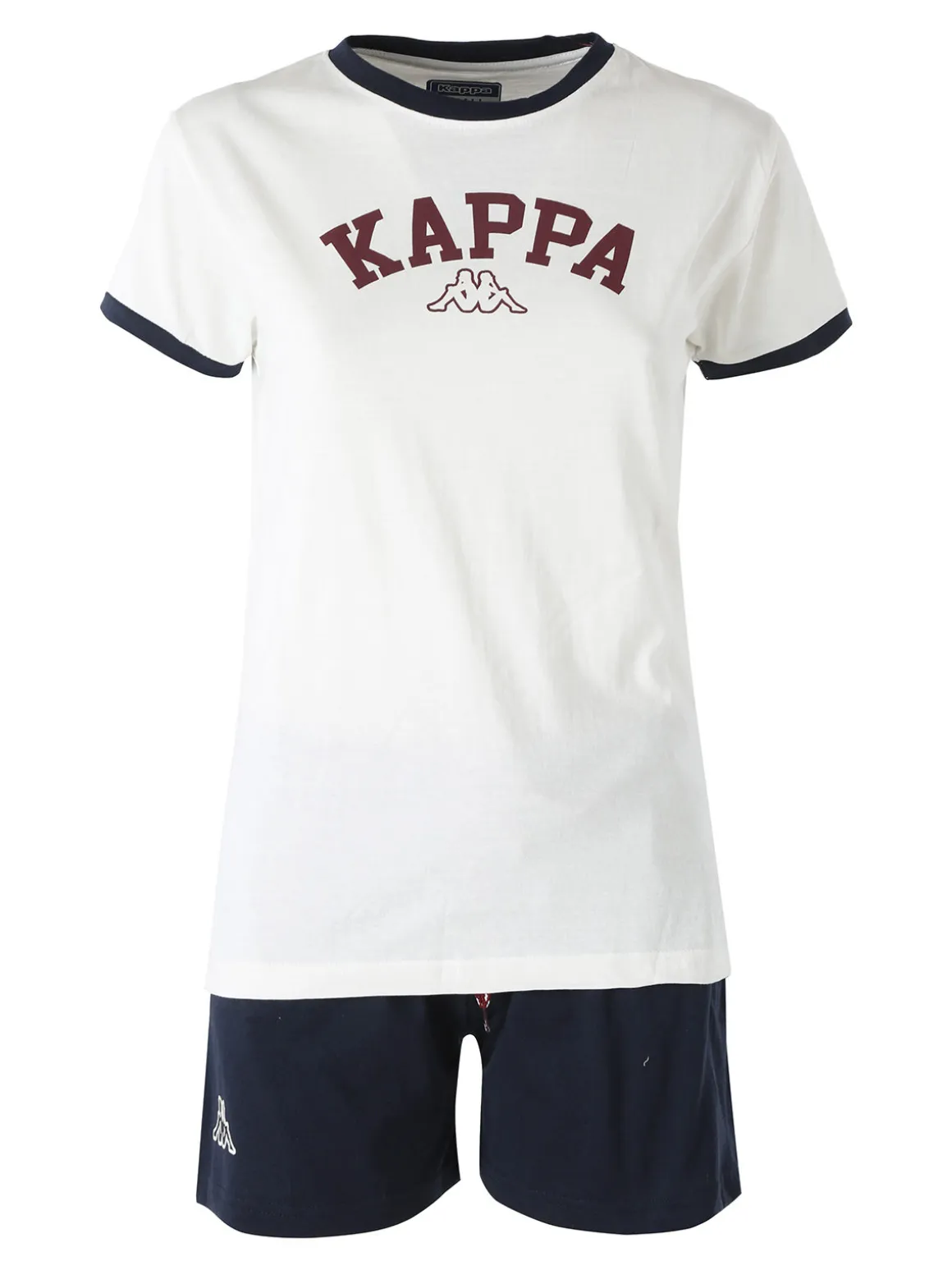 Kappa Completo corto da donna in cotone con logo - bianco