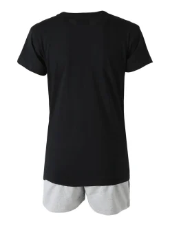 Kappa Completo corto da donna in cotone con logo - nero