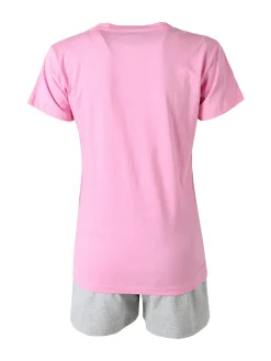 Kappa Completo corto da donna in cotone con logo - rosa