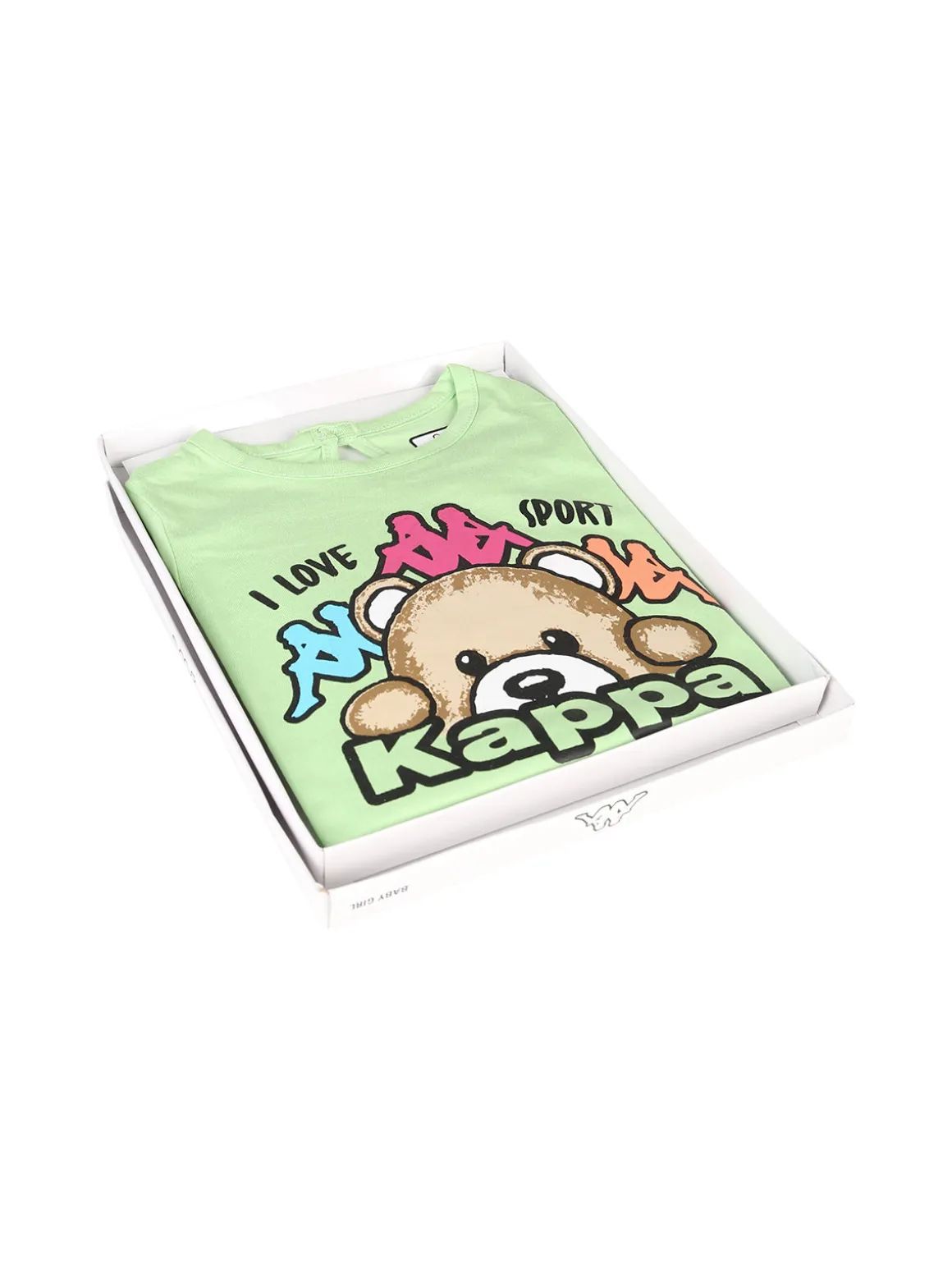 Kappa Completo corto da neonata 2 pezzi con t-shirt e shorts - verde chiaro