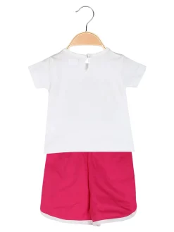Kappa Completo corto da neonata 2 pezzi con t-shirt e shorts - bianco