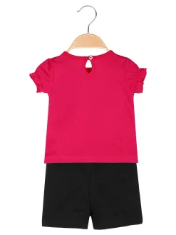 Kappa Completo corto da neonata 2 pezzi con t-shirt e shorts - fucsia