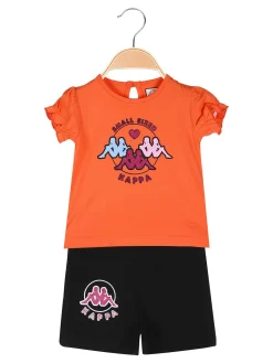 Kappa Completo corto da neonata 2 pezzi con t-shirt e shorts - arancione
