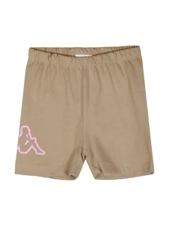 Kappa Completo corto da neonata in cotone con t-shirt orsacchiotto e shorts - rosa