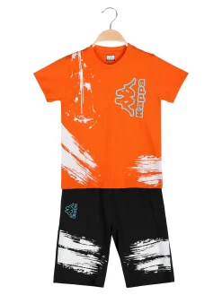 Kappa Completo corto in cotone da bambino con t-shirt e bermuda - arancione