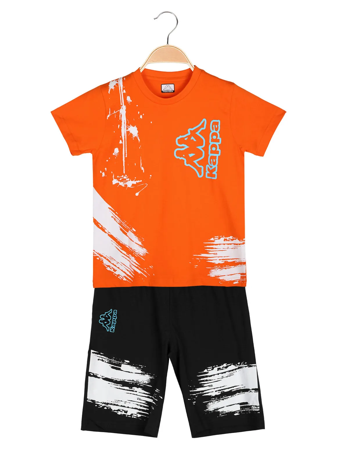 Kappa Completo corto in cotone da bambino con t-shirt e bermuda - arancione