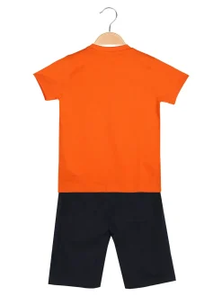 Kappa Completo corto in cotone da bambino con t-shirt e bermuda - arancione