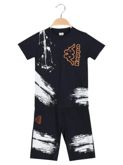 Kappa Completo corto in cotone da bambino con t-shirt e bermuda - blu scuro