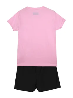 Kappa Completo corto in cotone da ragazza con t-shirt e shorts - rosa