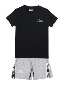 Kappa Completo corto in cotone da ragazza con t-shirt e shorts - nero