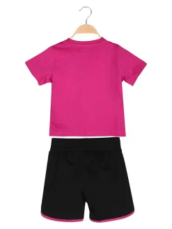 Kappa Completo corto 2 pezzi da ragazza con t-shirt e shorts - fucsia