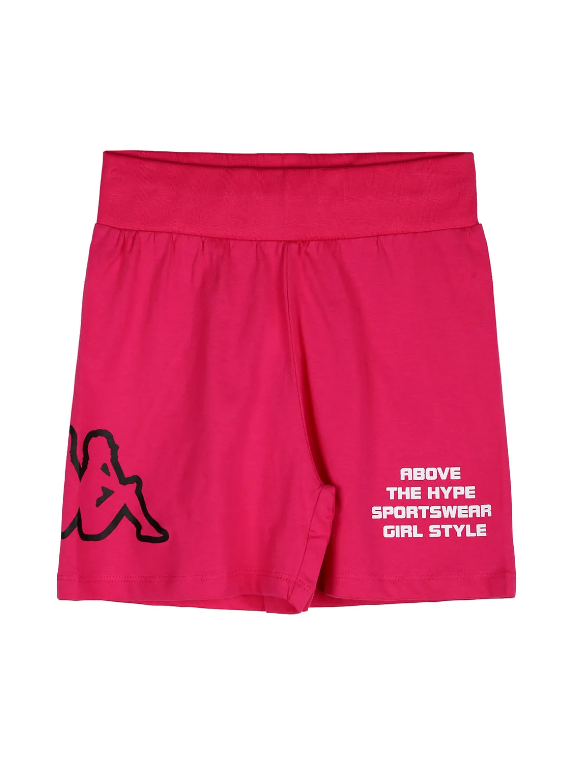 Kappa Completo corto 2 pezzi da ragazza in cotone con t-shirt e shorts - nero