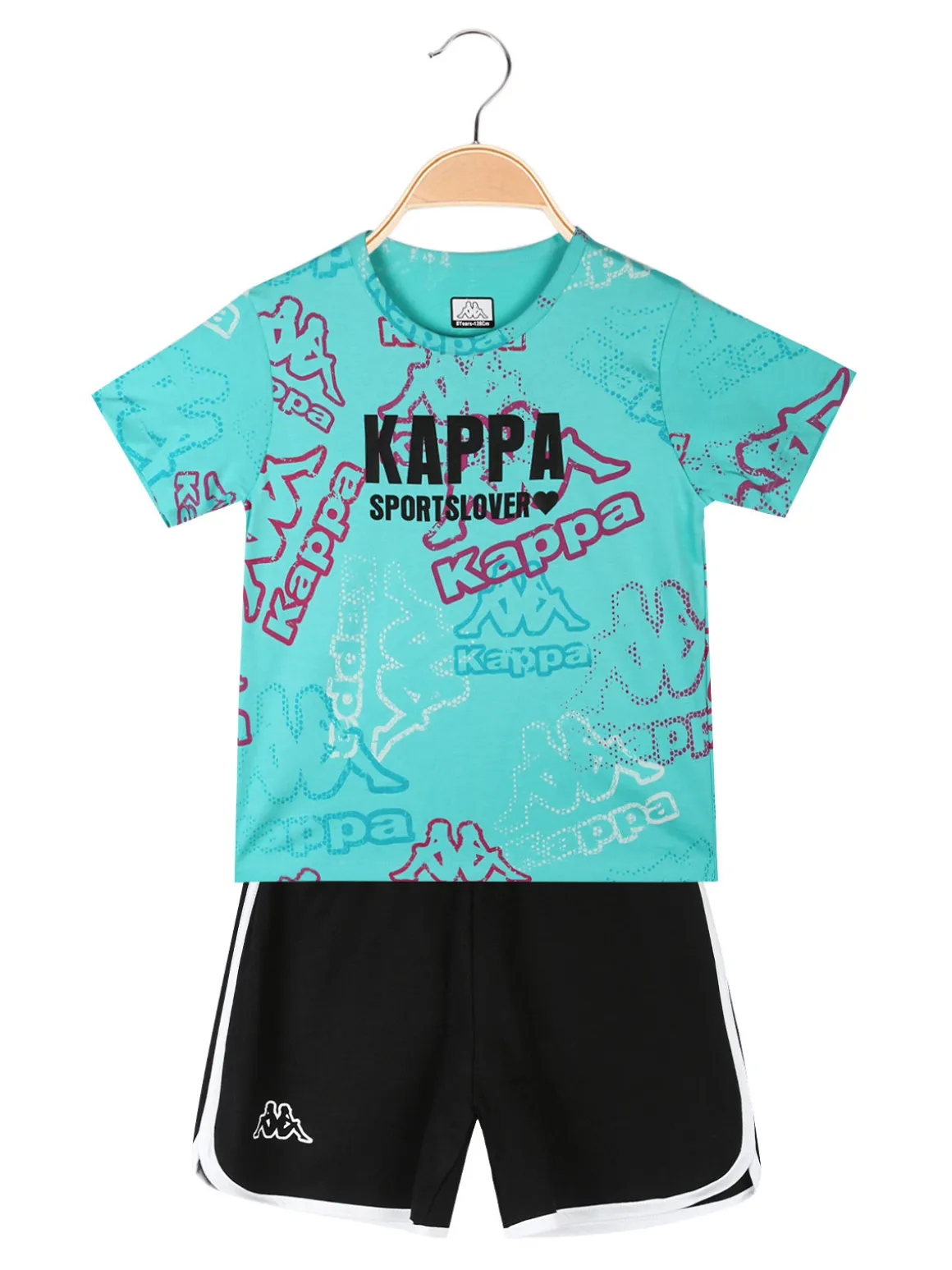 Kappa Completo corto 2 pezzi in cotone da ragazza con t-shirt e shorts