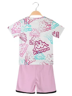 Kappa Completo corto 2 pezzi in cotone da bambina con t-shirt e shorts