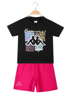 Kappa Completo corto 2 pezzi in cotone da ragazza con t-shirt e shorts