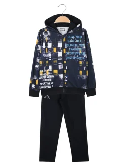Kappa Completo da bambino 2 pezzi con cappuccio e zip - blu scuro