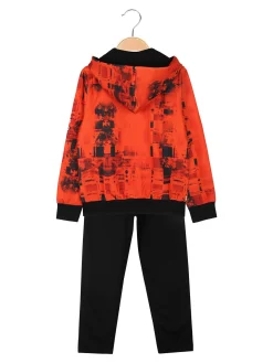 Kappa Completo da bambino 2 pezzi con cappuccio e zip - arancione