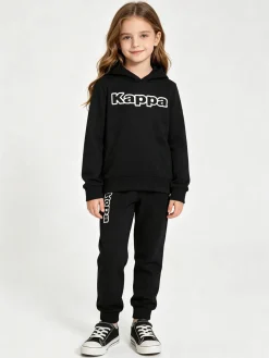 Kappa Completo da ragazza 2 pezzi con cappuccio - nero