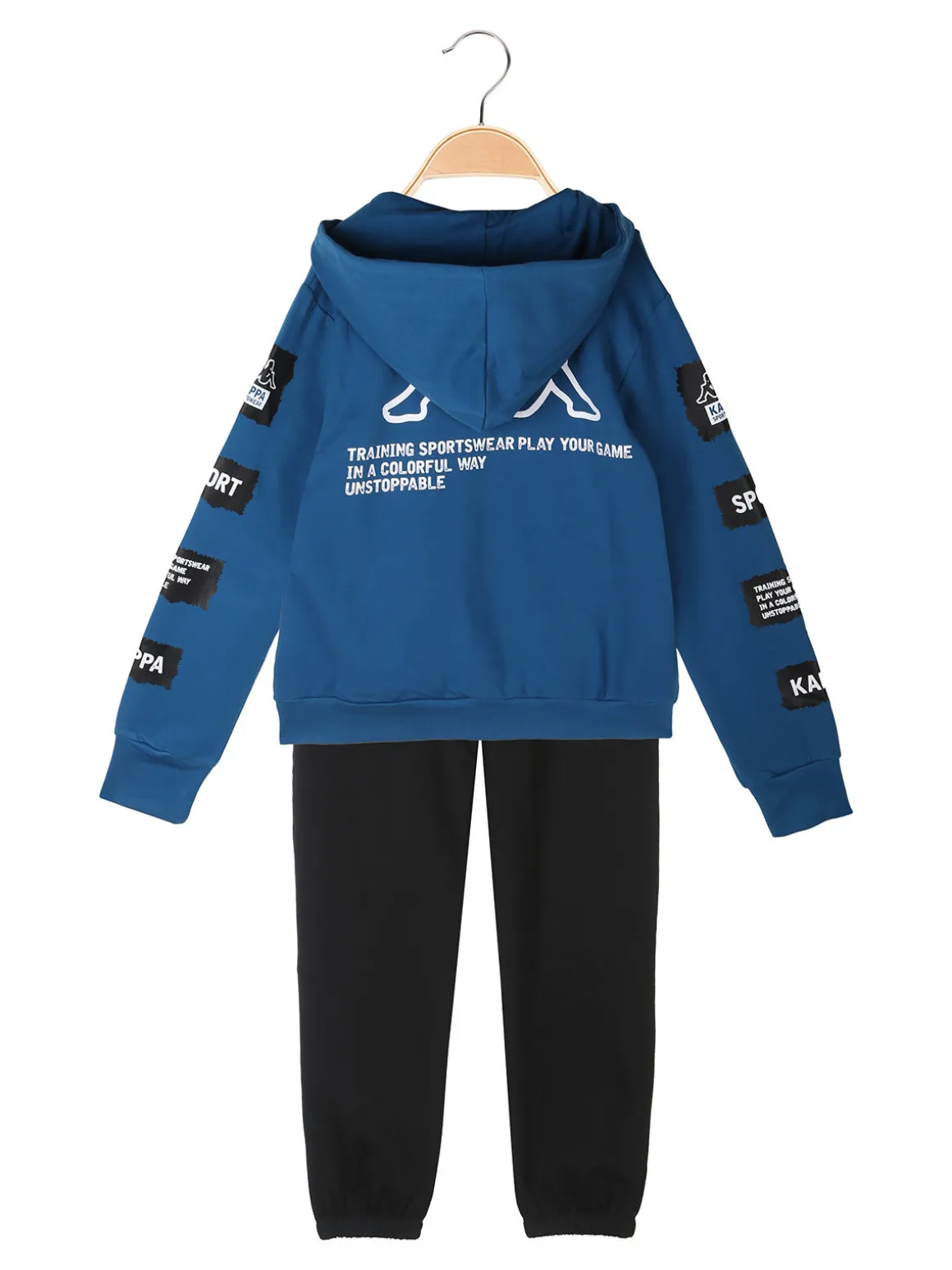 Kappa Completo da ragazzo 2 pezzi con cappuccio e zip - ottanio