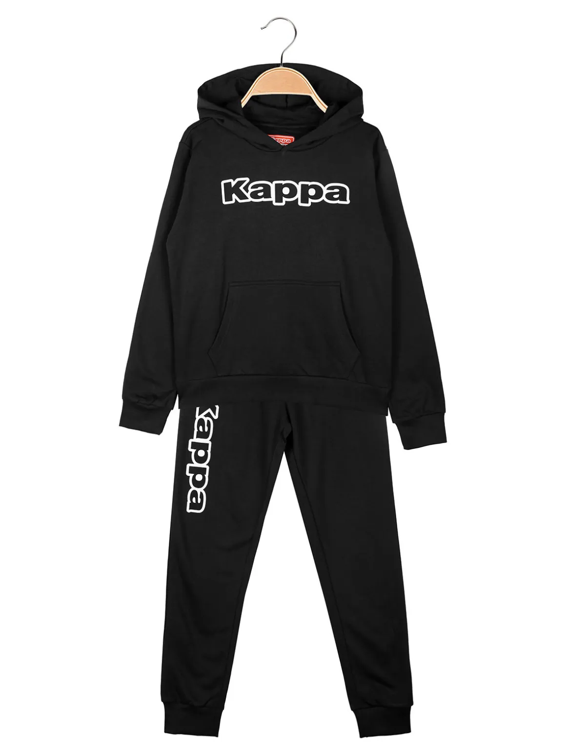Kappa Completo da ragazzo 2 pezzi con cappuccio - nero