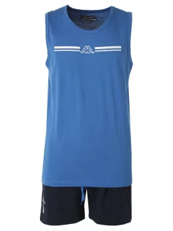 Kappa Completo smanicato da uomo in cotone con logo - jeans