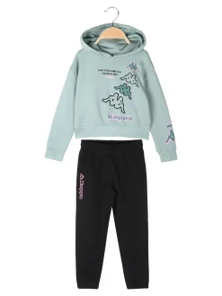Kappa Completo tuta cropp 2 pezzi da bambina con cappuccio - blu