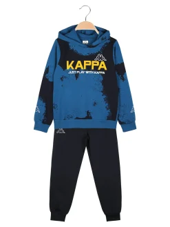 Kappa Completo tuta da bambino 2 pezzi con cappuccio in cotone - blu